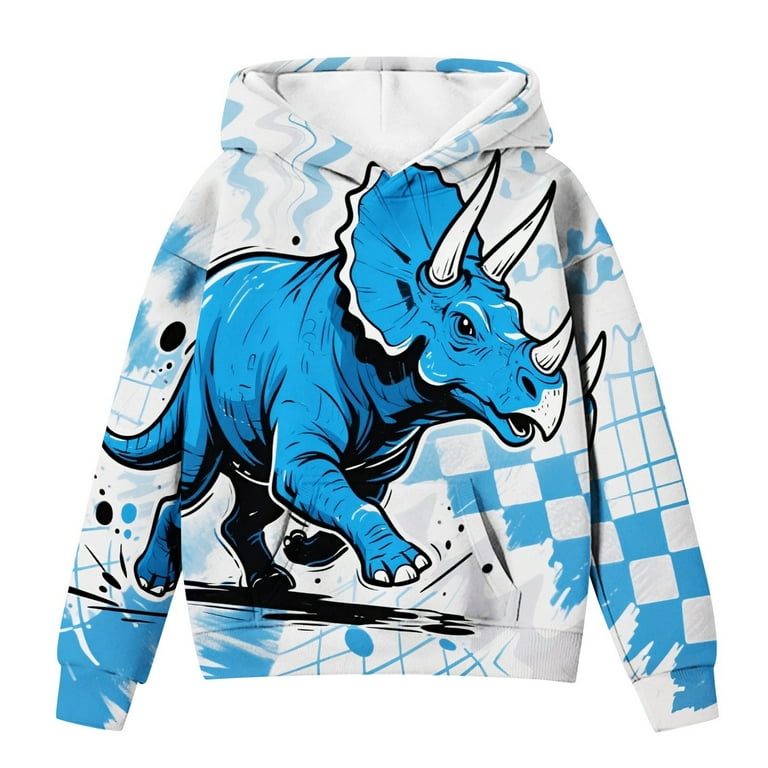 Kiijoy Big Boys Hoodie Dinosaur Tie Dyed Pullover Hooded