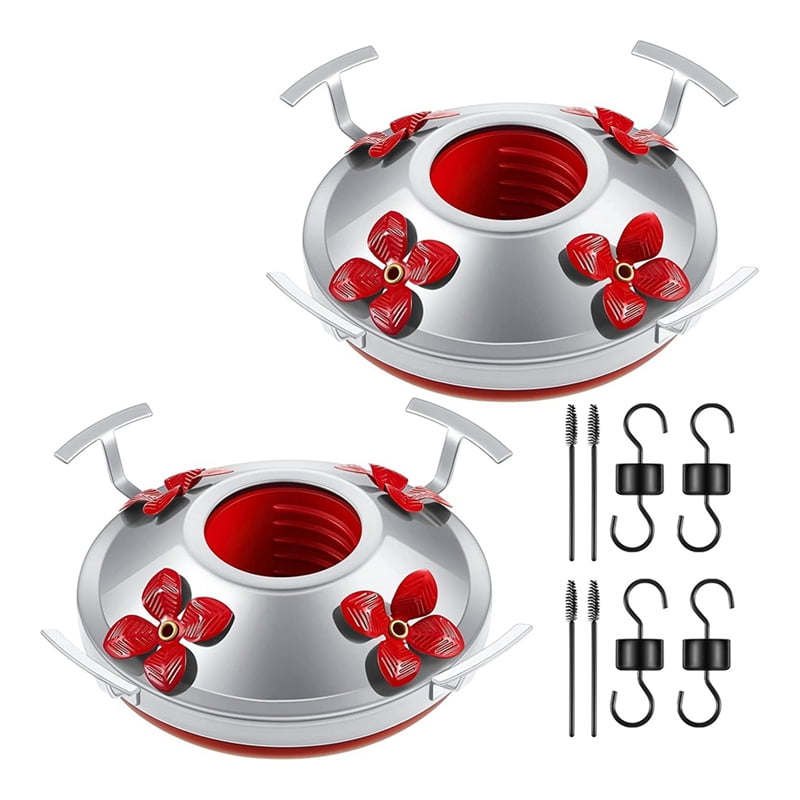 4X Hummingbird Feeder Bottom Base Replacement Parts Set Plastic Outdoors Hummingbird Feeder Bottom Moat Hook Brushes