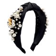 thumbnail image 2 of Cheers.US Women Girls Fashion Polyester Faux Pearl Twist Knotted Hair Hoop Headwear Headband Head Wrap Fashion Hair Accessory, 2 of 7