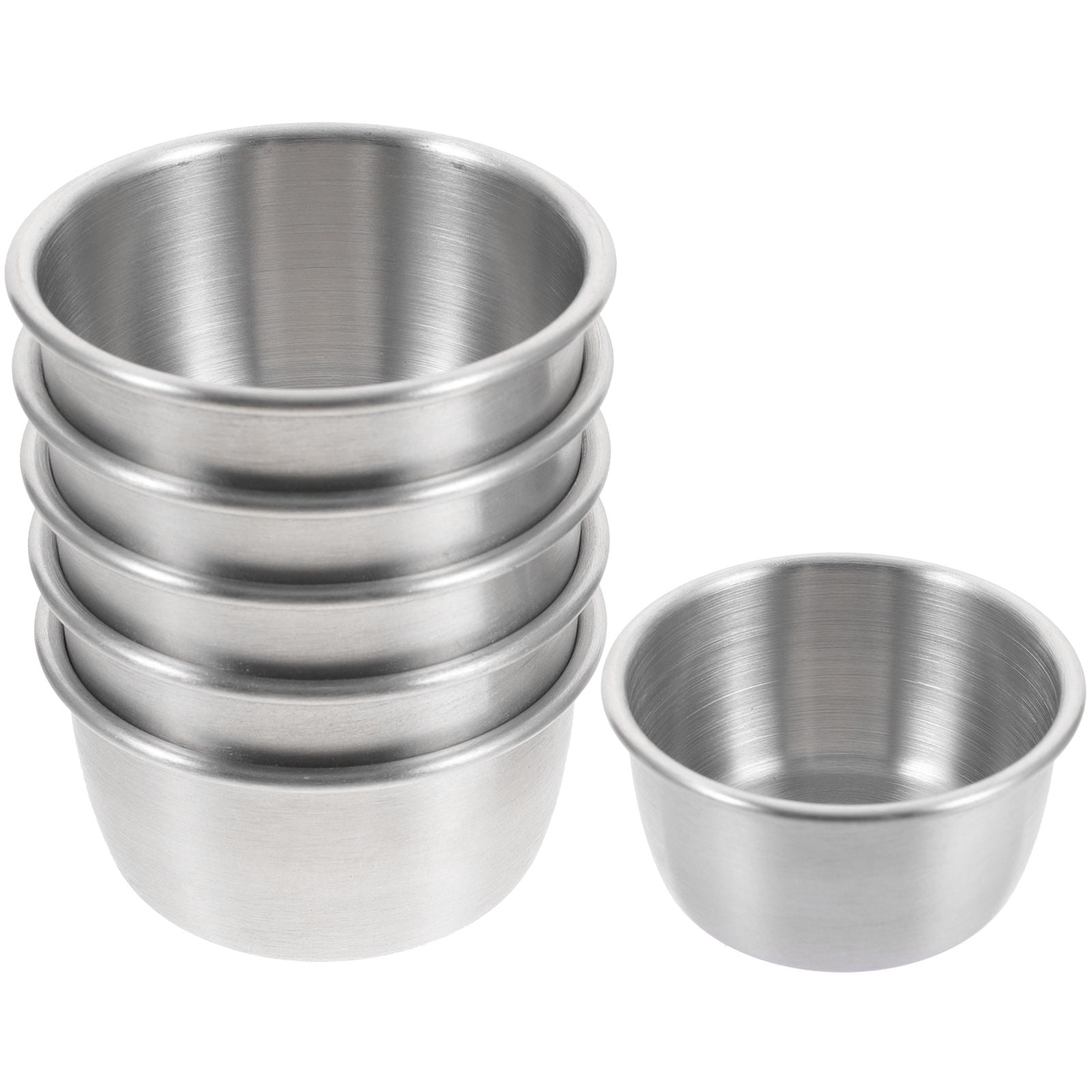 TABLZONE 6Pcs Stainless Steel Snake Feeding Bowl Plated Silver Reptile Water Dish for Pets