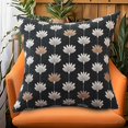 thumbnail image 2 of Boho Floral Pillow Covers 18x18 Set of 2, Vintage Block Print Throw Pillow Cases in Blue Brown for Farmhouse Decor, Chenille Decorative Cushion Covers for Outdoor Sofa Couch Bed, 2 of 7