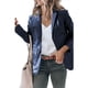 thumbnail image 4 of Chaqueta Femenina Con Cuello Vuelto, Chaqueta De Mujer De Un Solo Pecho Transpirable Para Citas Para Ir De Compras ANGGREK azul marino L, 4 of 6