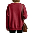 thumbnail image 5 of IAJDKMEK Sweatshirts for Women Loose Fit Round Neck — Long Sleeve Top, Fall Tops for Women Solid Casual Wear, 5 of 7