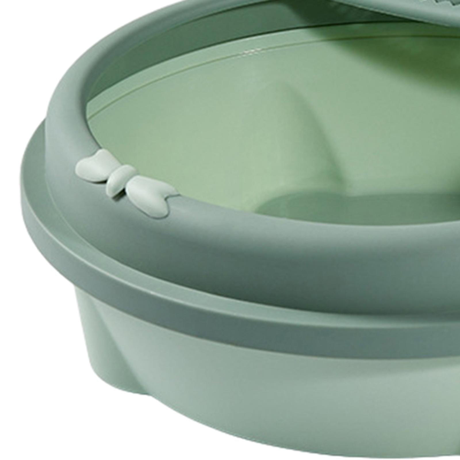 Tooyful Semi Enclosed Cat Litter Box Pet Litter Pan Easily to Clean Indoor Cats Anti Splashing Cat Potty Cat Bedpan for Small Animals , Green Small