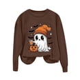 thumbnail image 4 of Enjoytime Womens Sweatshirt Funny Halloween Pullover Tops Spooky Graphic Blouse Long Sleeve Casual Fashion Clothes, 4 of 5