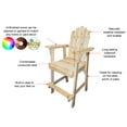 thumbnail image 6 of Westcharm Balcony Tall/Counter High Adirondack Chair with Footrest for Outdoor Outside Garden - Unfinished Natural Wood, 6 of 9