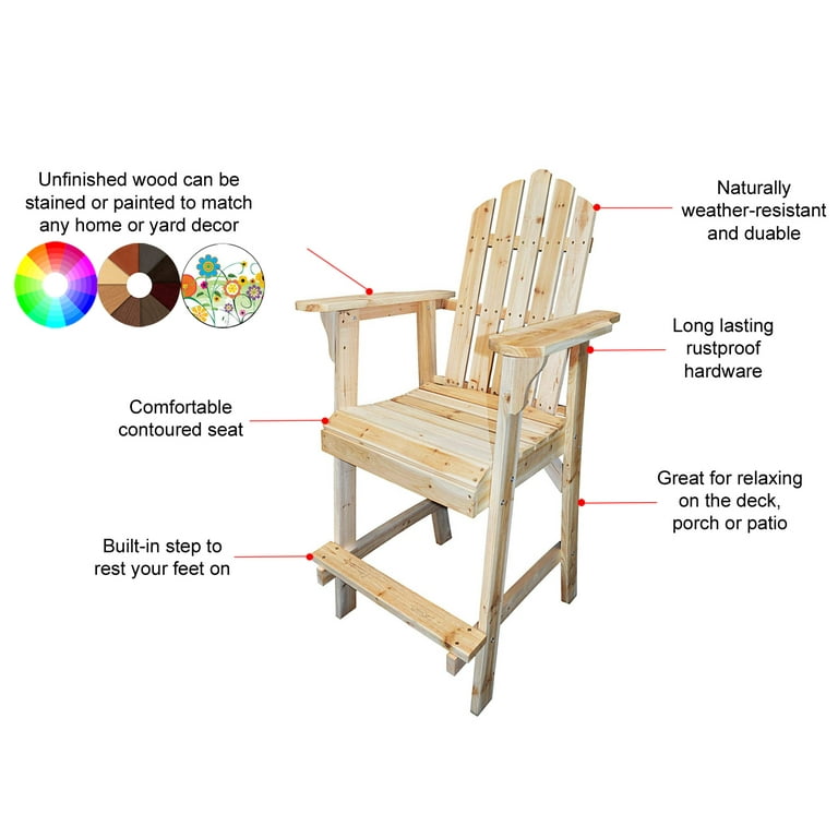 Counter height 2025 adirondack chair plans