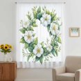 thumbnail image 3 of Botanical Sage Green Sheer Curtains 45 Inches Long, Garden Florals Spring Light Filering Curtains, Breathable Simi Curtain Privacy Drapes for Kitchen Bathroom Lightweight Small Window Treatment, 3 of 9