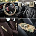 thumbnail image 4 of Binienty Boho Floral Horse Vehicle Seat Covers Front Split Rear with 15 Inch Steering Wheel Cover Headrest Covers Seat Belt Pads Armrest Cushion 14 Pack Automotive Interior Set, 4 of 8