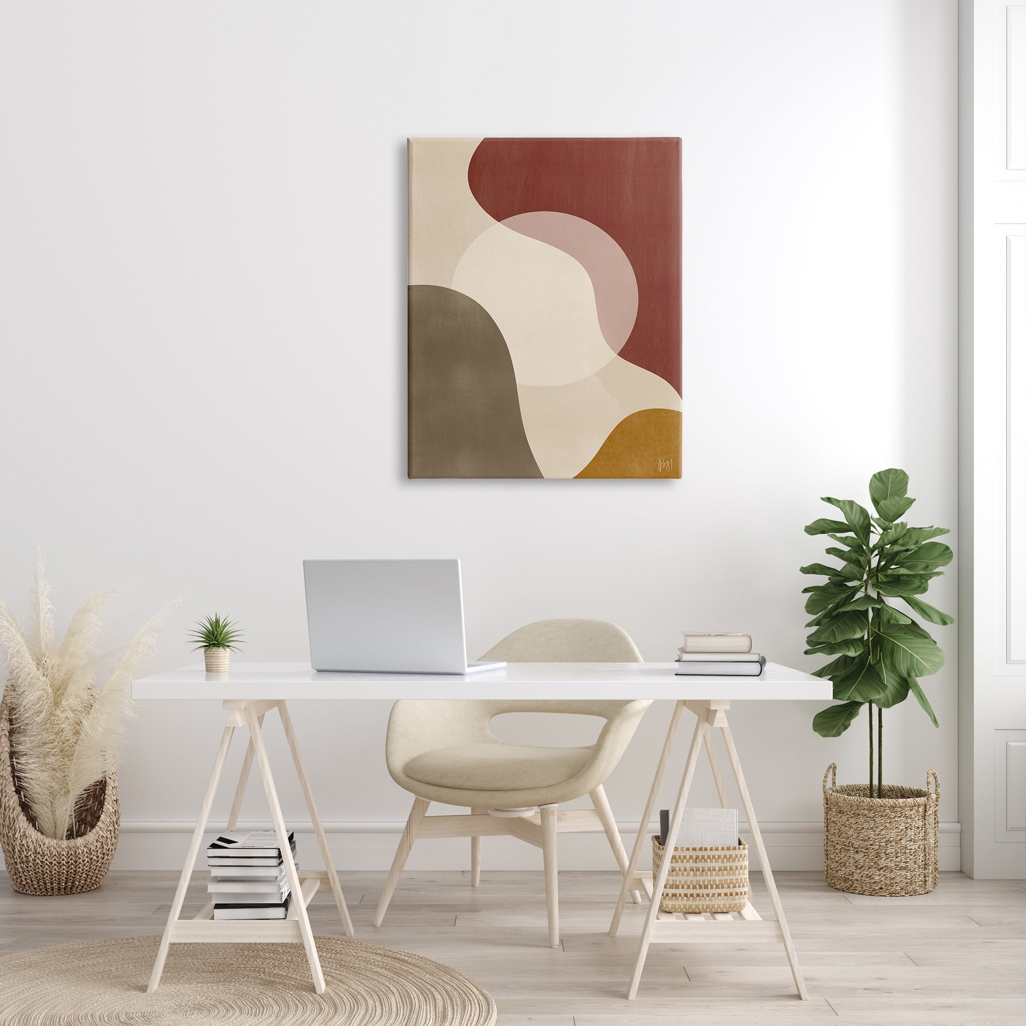 Stupell Indtries Colliding Worlds Abstraction Desert Sun Tones Brown Red,30 x 40,Design by Birch&Ink