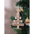 thumbnail image 3 of 1pc Christmas-themed Small Wooden Printing Decorative Ornament For Party Decoration, 3 of 4