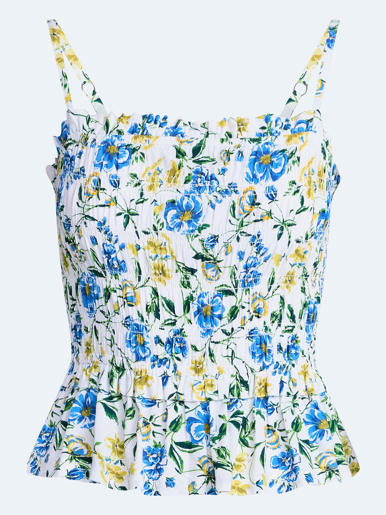 Free Assembly Women's Smocked Top with Peplum Hem, Sizes XS-XXL