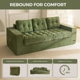 thumbnail image 4 of BYBYME 3 Seater Boneless Couch,Chenille Comfy Sofa with Extra Deep Seats for Living Room,Green, 4 of 11