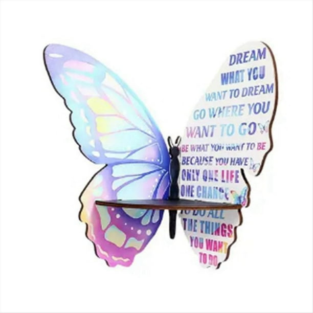 Estante Esquinero Montaje en Pared en Forma Mariposa, Organizador Almacenamiento Montado en la Pared, Cristales Pared, Almacenamiento Piedras, Decoración la Casa D