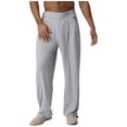thumbnail image 4 of YiZYiF Men's Latin Dance Pant Salsa Rumba Tango Competition Ballroom Practice Pants Trousers Grey XL, 4 of 7