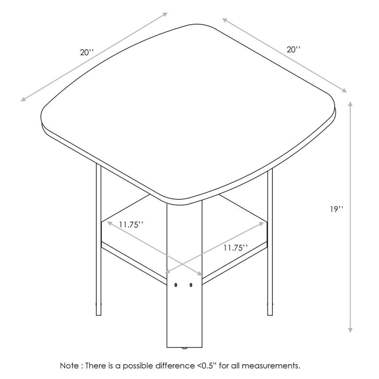Furinno Simple Design End Table, Dark Walnut photo 3
