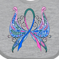 thumbnail image 4 of Inktastic Thyroid Cancer Awareness with Butterfly Ribbon Words Boys or Girls Baby Bib, 4 of 4