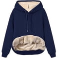 thumbnail image 1 of Sudadera con capucha y bolsillo estilo canguro, informal, de manga larga, para otoño e invierno, para mujer, 1 of 5