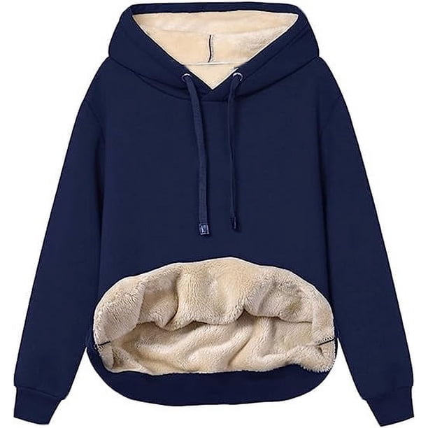 Sudadera con capucha y bolsillo estilo canguro, informal, de manga larga, para otoño e invierno, para mujer