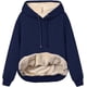 thumbnail image 1 of Sudadera con capucha y bolsillo estilo canguro, informal, de manga larga, para otoño e invierno, para mujer, 1 of 5