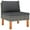 Grey, variant on vidaXL Middle Sofa Poly Rattan and Solid Eucalyptus Wood