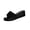 Black, variant on DeHolifer Womens Slides Sandals Square Open Toe Slip On Elastic Casual Lightweight Wedge Shoes