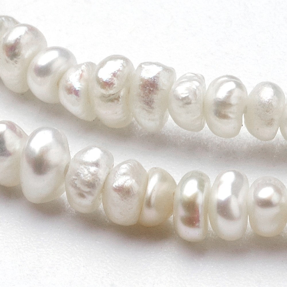 Natural Cultured Freshwater Pearl Beads Strands Flat Round Beige 2~2.2x2.5~3.5x2.8~3.2mm Hole: 0.5mm about 202pcs/strand 15 inch