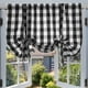 thumbnail image 5 of Cortinas de nivel de cuadros de cuadros cenefas de cuadros de minimalistas nórdicos para cocina cenefas de cuadros de cuadros de granja Negro 116x160cm BLESIY atar cortinas, 5 of 7