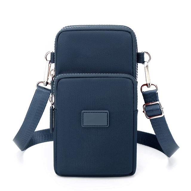 Mochila cruzada, mochila con orificio para auriculares, correa con orificio para auriculares, bolso de pecho multiusos, mochila de senderismo, portátil y plegable, de nailon resistente,