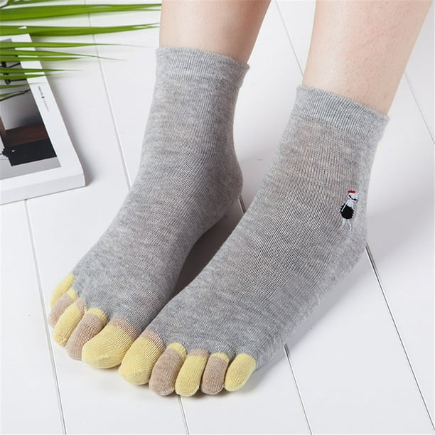 XZNGL Toe Socks for Women Five Finger Socks Women Print Multicolor