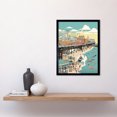 thumbnail image 2 of Brighton Beach Pier and Sandy Summer Scene Art Print Framed Poster Wall Decor 12x16 inch, 2 of 5