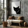 thumbnail image 5 of Elegant Black Cat With Diamond Collar Canvas Wall Art  Minimalist Luxury D&eacute;cor, 5 of 10