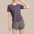 thumbnail image 5 of DeHolifer Women's Swim Shirt Rash Guard Quick Dry Athletic Yoga Workout T-Shirt Running Gym Tee Top Purple 2XL, 5 of 5