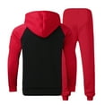 thumbnail image 7 of Gamivast Men's Color Block Hoodie Set Contrast Raglan Sweatshirt and Zipper Pocket Pants Casual Athletic Tracksuit for Gym Workout Running Sporty Suit, 7 of 7