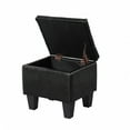 thumbnail image 6 of 3-Piece Storage Ottoman Bench Set with 1 Large Bench and 2 Small Ottoman, PU Leather Storage Bench with Plastic Legs for Living Room, Entryway, Hallway, Bedroom, Black, 6 of 7