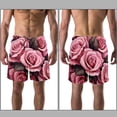 thumbnail image 3 of luoweisi Men's Beach Shorts Quick Dry Swim Trunks with Mesh Lining Roses L, 3 of 5