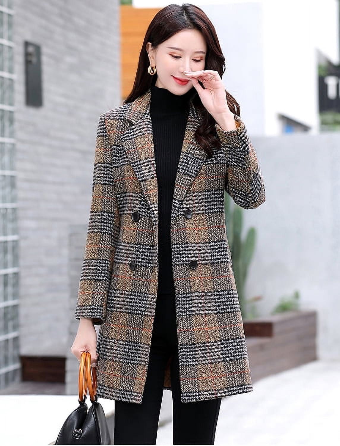 Women's Coat Jacket Double Breasted Overcoat Coat Winter Outerwear - image 2