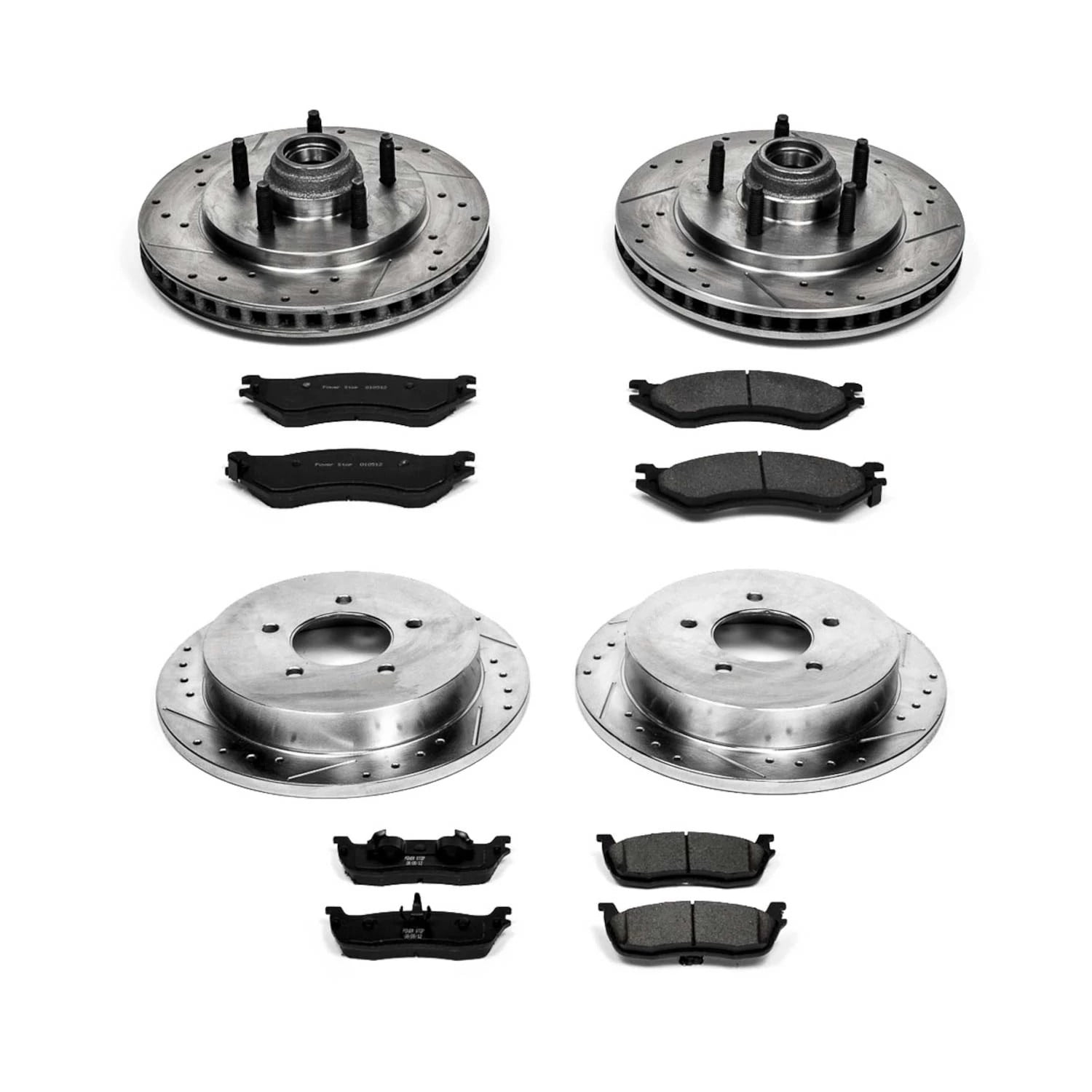 PowerStop Front and Rear Z23 Evolution Sport Carbon-Fiber Ceramic Brake Pad and Drilled & Slotted Rotor Kit Fits: FORD LINCOLN Select Models K1919