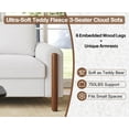 thumbnail image 5 of Yadil Teddy Fleece Upholstered 3 Seater Sofa Couch, Wooden Home Sofa Living Room, Comfy Cloud Couch for Bedroom, Home Office, Cream White, 5 of 8