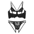 thumbnail image 2 of Mujer de encaje sostén bragas rosa patrón floral halter body para S Baoblaze Mujer de encaje braga, 2 of 7