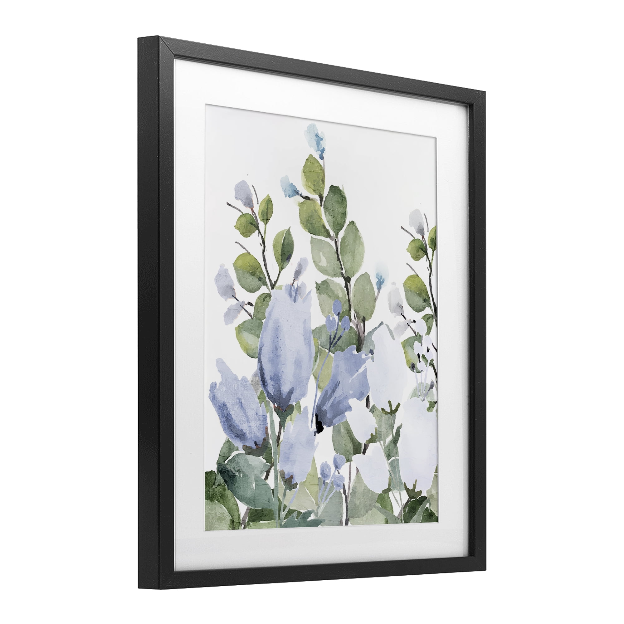 Stupell Industries Blue Spring Botanicals Black Framed Print Under Glass, design by Kim Allen
