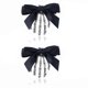 thumbnail image 1 of 2Pcs Halloween Skeleton Claws Hair Clips Cute Skull Hand Hair Clip with Bowknot Halloween Claw Hairpin for Girls Halloween Party Cosplay, 1 of 5