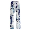 thumbnail image 3 of Womens Halloween Pajama Pants Spider Web Bat Drawstring Horror Pajama Pants Candy Castle Elastic High Waist Funny Sleep Pants, L, 3 of 3