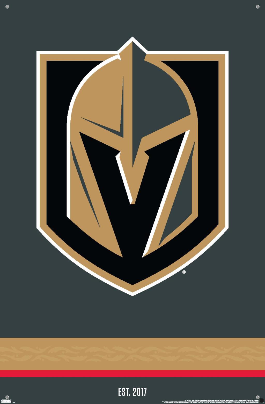 NHL Vegas Golden Knights - Logo 21 Wall Poster with Pushpins, 22.375" x 34"