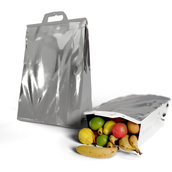 Bolsas Térmicas Aisladas para Envío de Alimentos, 13 x 19 Pulgadas. Pack de 5 Bolsas Térmicas de Aluminio para Comida Caliente y Fría. Bolsa Reutilizable con Capa Interior de Algodón Perforado