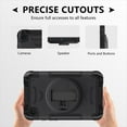 thumbnail image 4 of Shockproof Case for Samsung Galaxy Tab A9 8.7" SM-X110 X116 X118, Military Grade Protection Rotating Stand Hand Strap Shoulder Strap Kids Friendly Bumper Rugged Case for Galaxy Tab A9,Black, 4 of 8