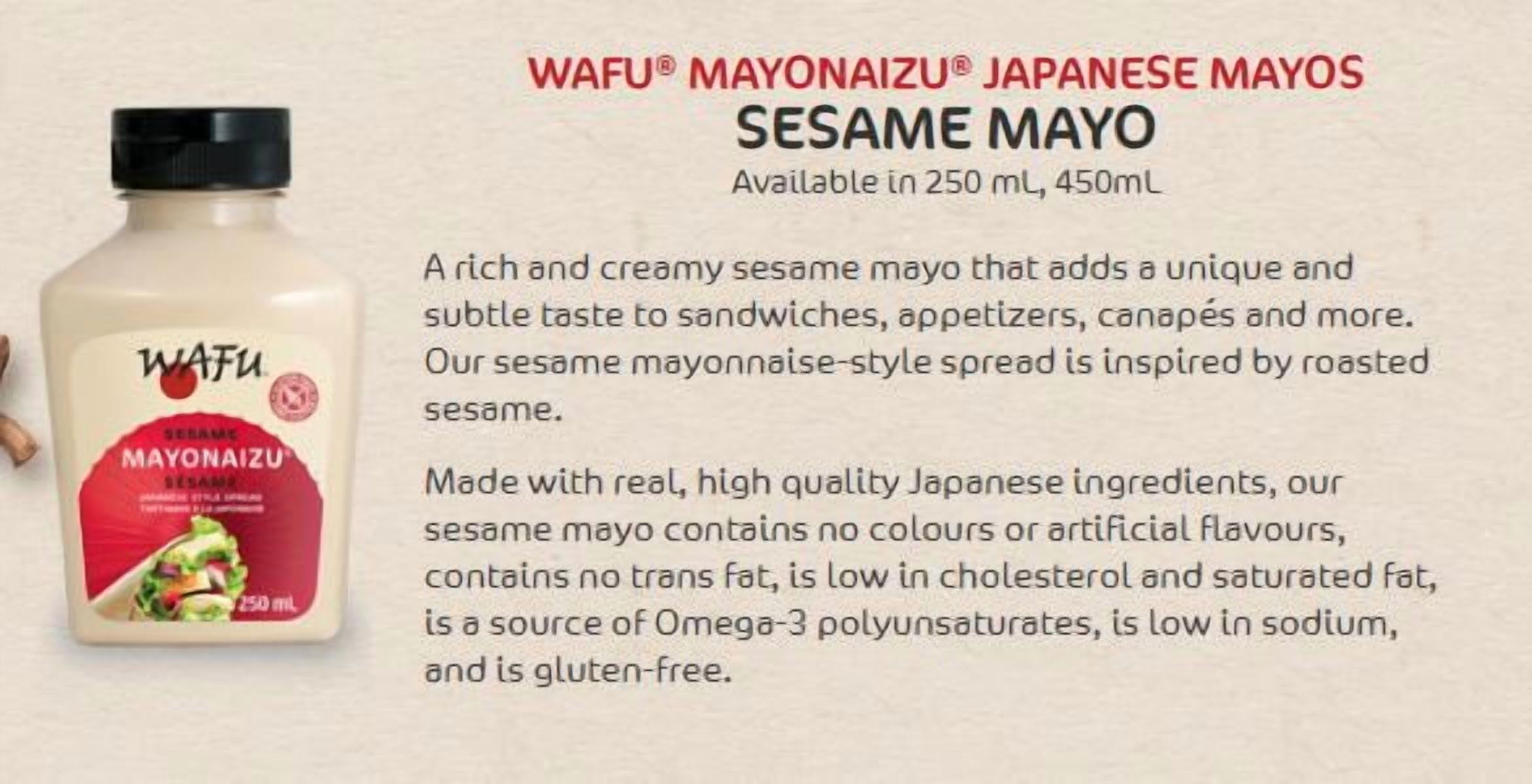Wafu Sesame Mayonaizu Japanese Style Spread, 250ml, 250 mL