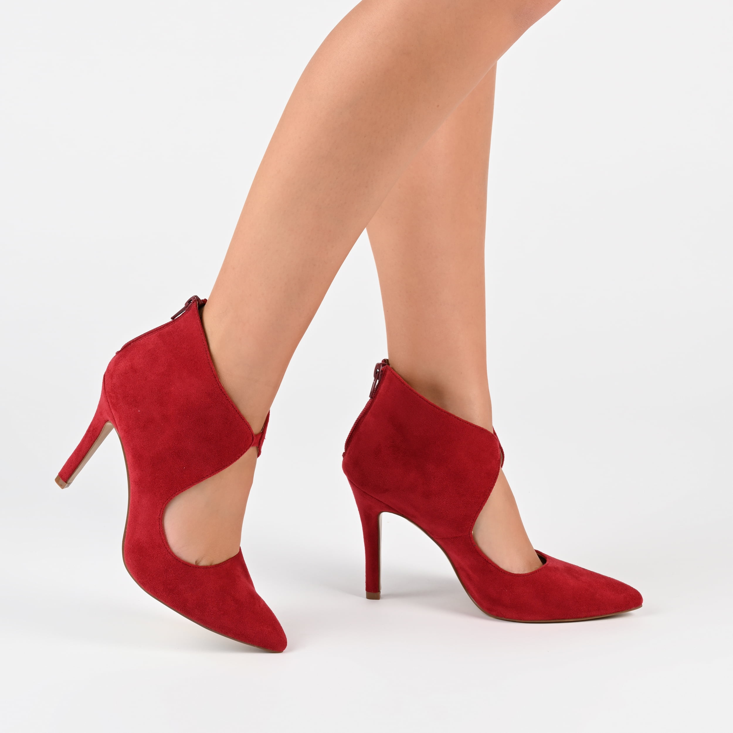 Journee Collection Womens Junniper Back Heel Zip High Stiletto Pointed Toe Pumps