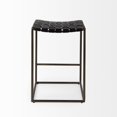thumbnail image 3 of HomeRoots Kitchen & Dining 393448 Woven Leather Counter Stool, Black, 3 of 5