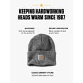 thumbnail image 2 of Gorro Carhartt de punto con puños para hombre, color blanco y negro, 2 of 6